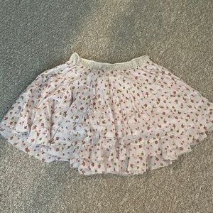 Free People Layered Skirt with Ruffles and Flower Pattern